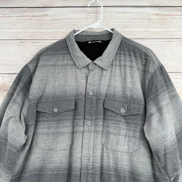 Travis Mathew Golf Towner Shirt Jacket Shacket Mens XXL Gray Black Sherpa - Picture 3 of 14